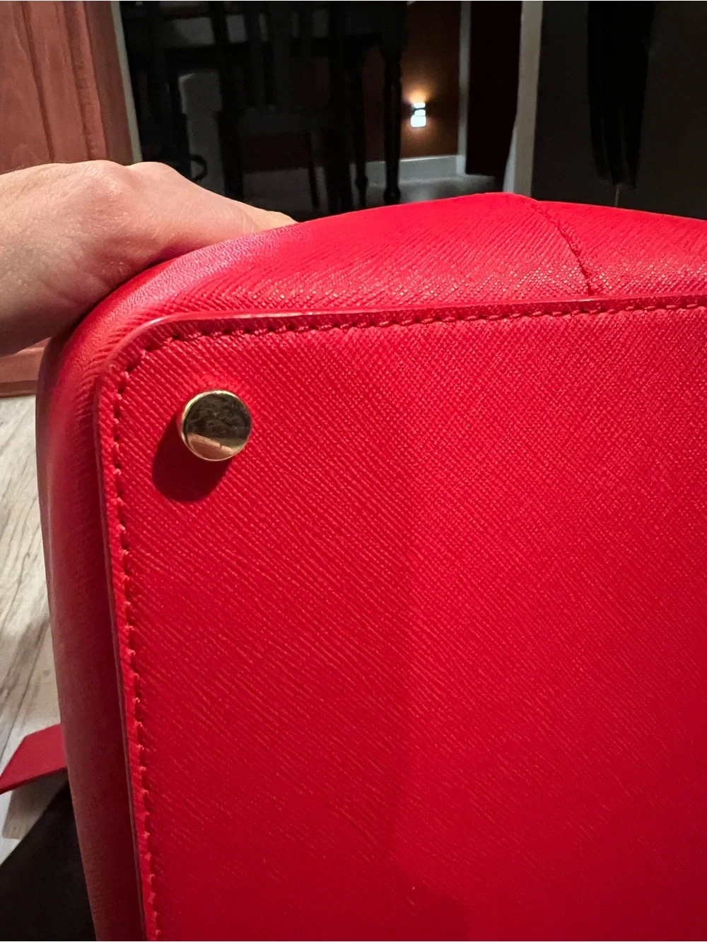 kate spade Carrigan Cherry Red Scallop-Edge Tote - Lily Ave